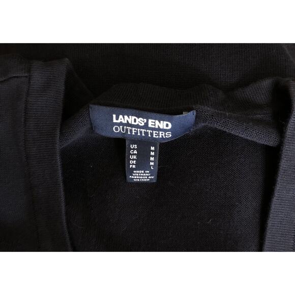 Lands End Baby doll sweater M navy blue scoopneck short sleeve viscose preppy - Picture 4 of 4